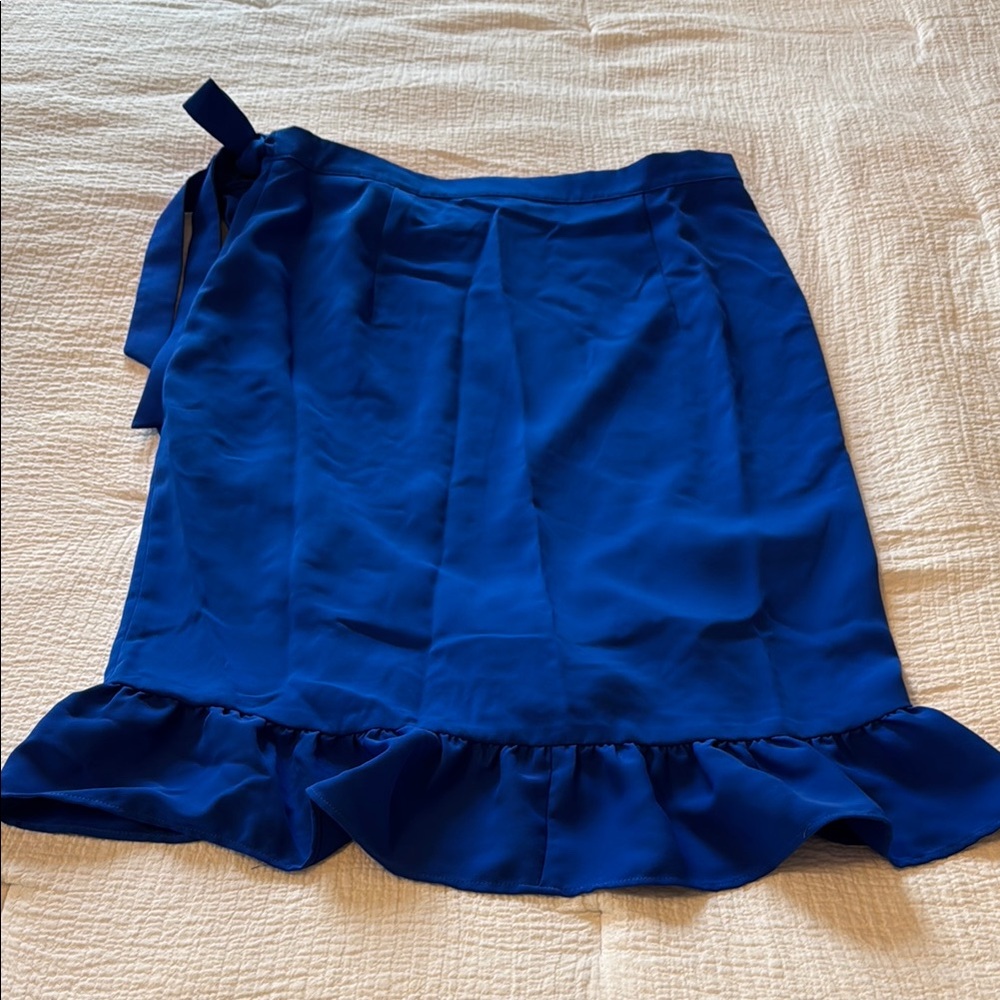 Express Blue Ruffled Wrap Skirt - Picture 8 of 8